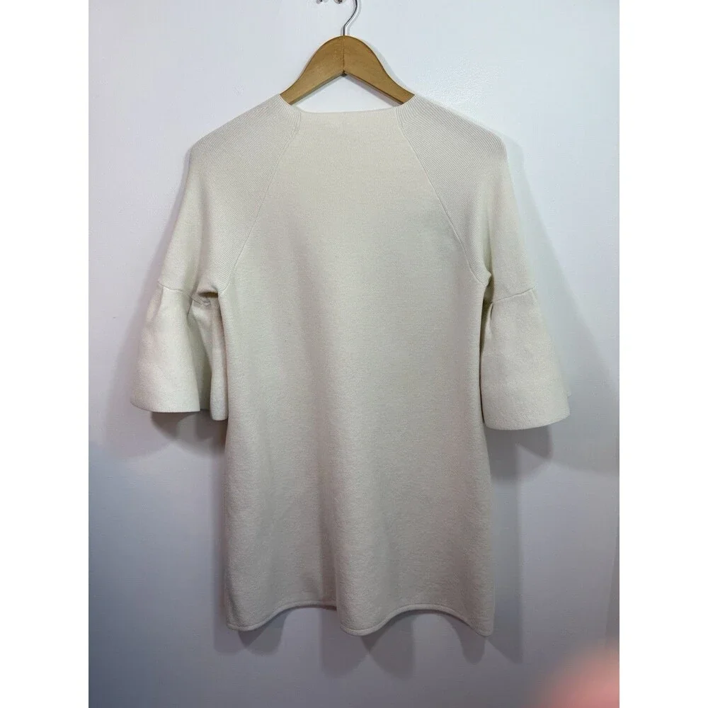 Moth Anthropologie Chester Dress Medium Ivory Off White Sweater Bell Sleeve - Picture 4 of 9